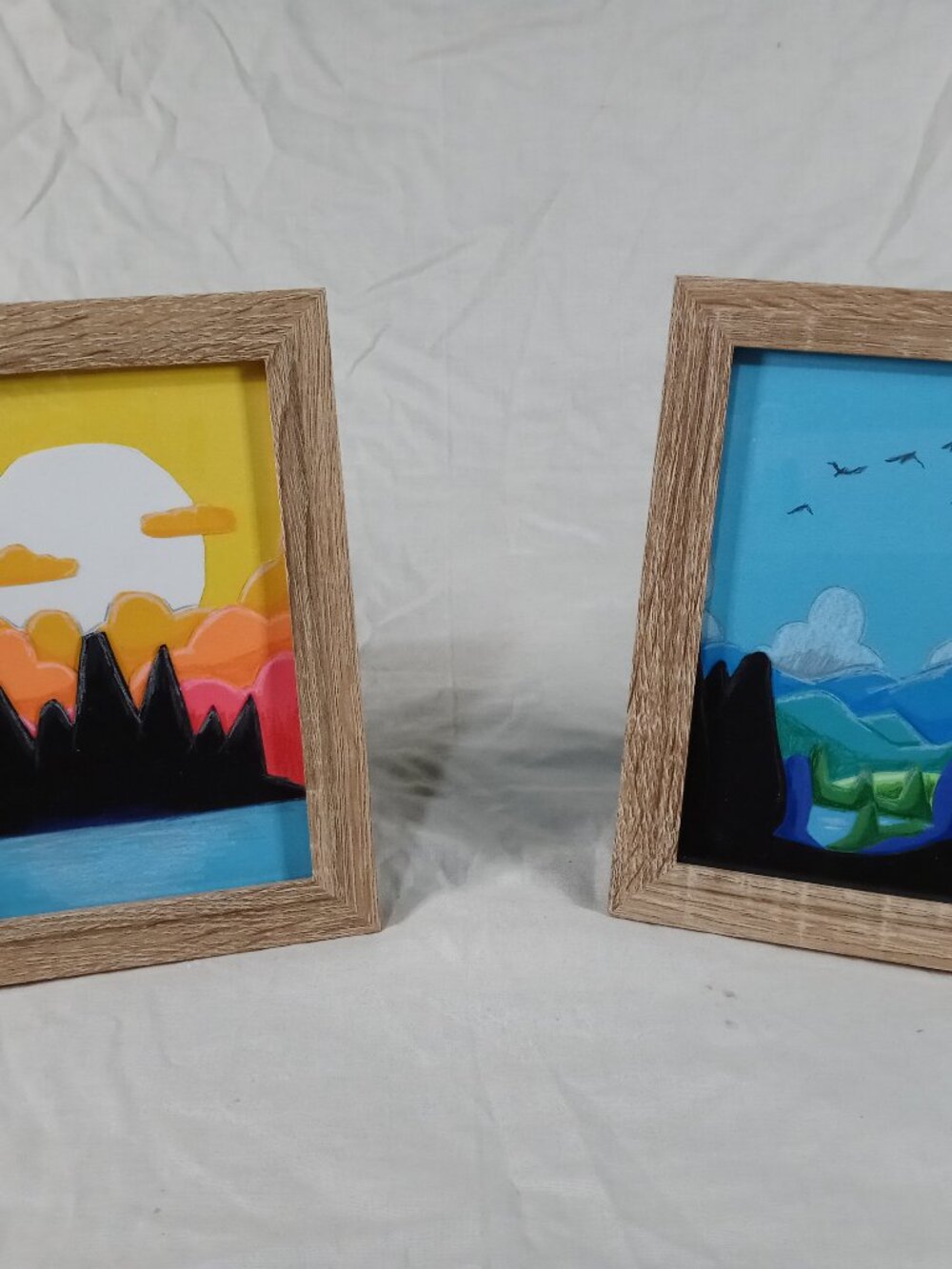 NEW 3D Original Handmade Forest Boho Style Framed Landscapes Artwork *Bundle*